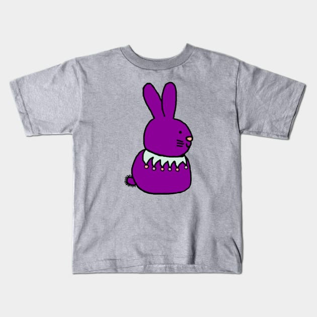 Purple Bunny Rabbit for Easter Kids T-Shirt by ellenhenryart